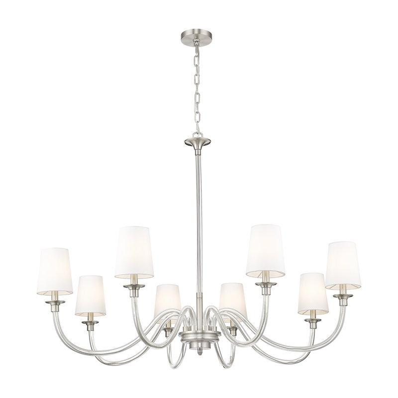 Ain 8 Light Chandelier in Brushed Nickel, Brushed Nickel