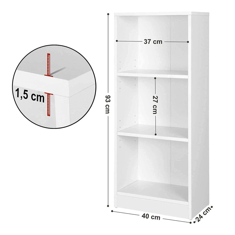 Jessiejames 93cm H Engineered Wood Cube Bookcase, 93cm H x 40cm W x 24cm D