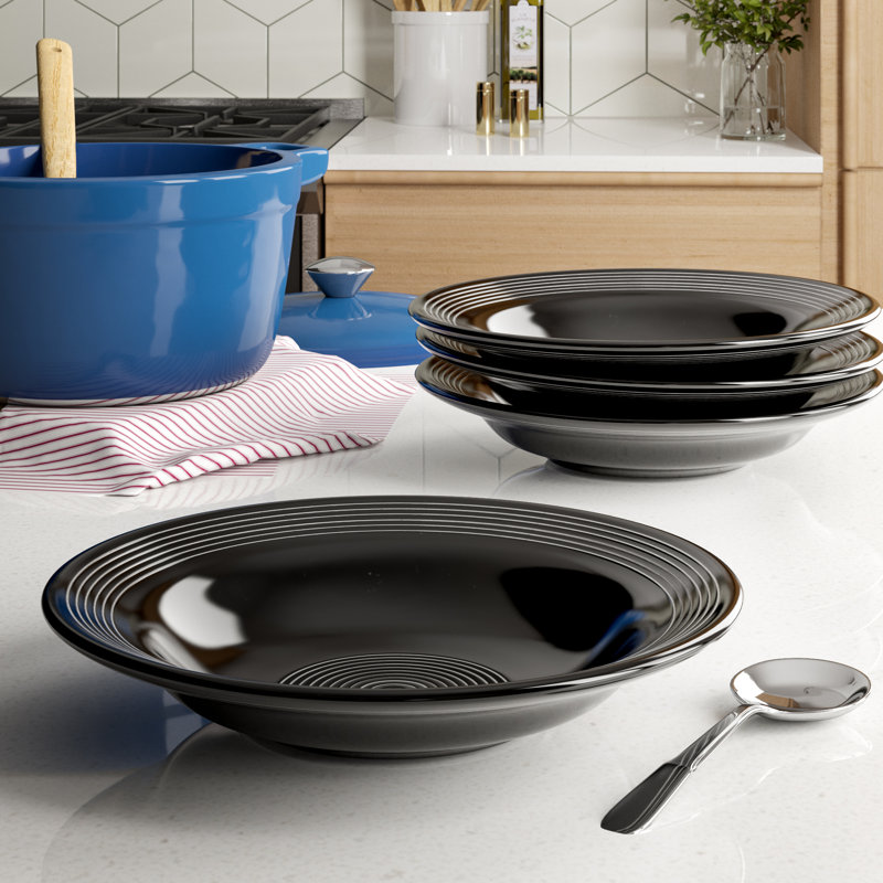 Arsène 12 oz. Bol à soupe à rebord, Noir