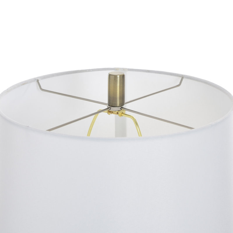 Lampe sur pied Rowan - Frêne - Abat-jour blanc, Cendré