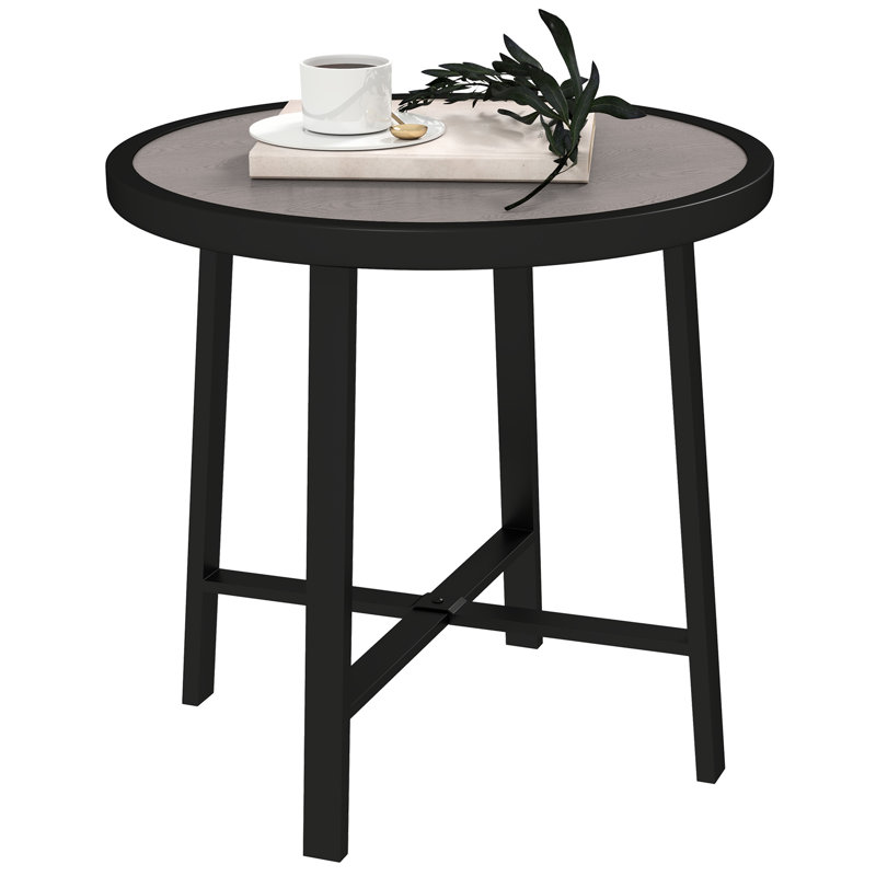 Round 50.5Cm L Outdoor End Table, Grey