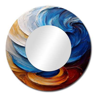 Modern Modern Waves Golden Harmony I - Art mural moderne sur miroir - imprimé sur métal