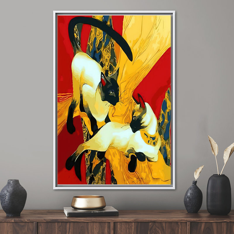 Reproduction d'art mural, œuvre d'art célèbre, œuvre d'art de cadeau pour amoureux des chats, œuvre de Gustav Klimt, reproduction de peinture à l'huile, affiche de deux chats,