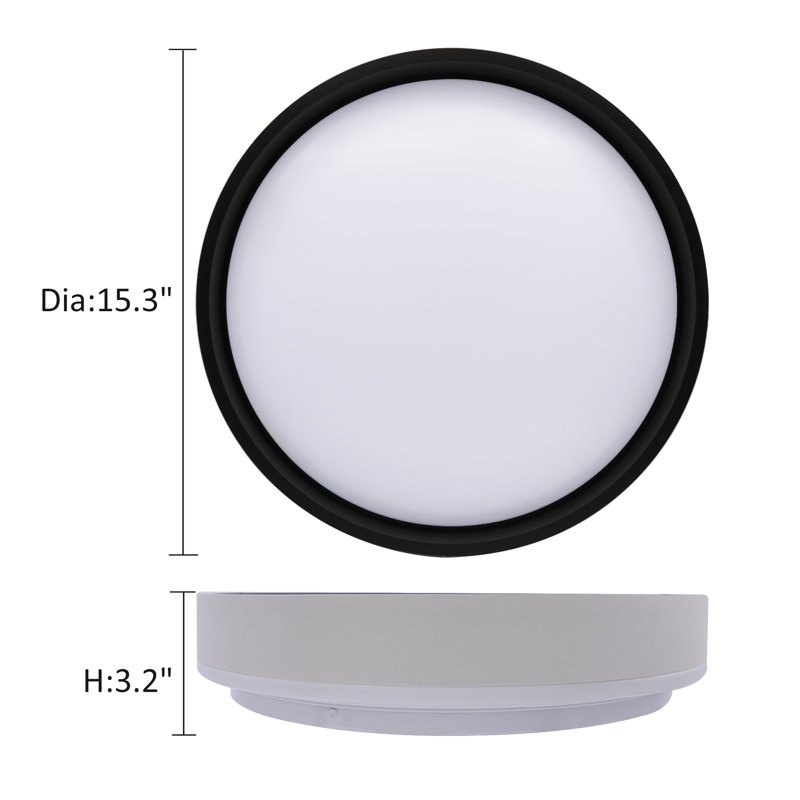 15 Inch LED Flush Mount Ceiling Light, 3 Color Temperatures (3000K/4000K/5000K), Dimmable with Memory Function, 24W Energy Efficient, ETL Certified for Bedroom Dining Room Hallway
