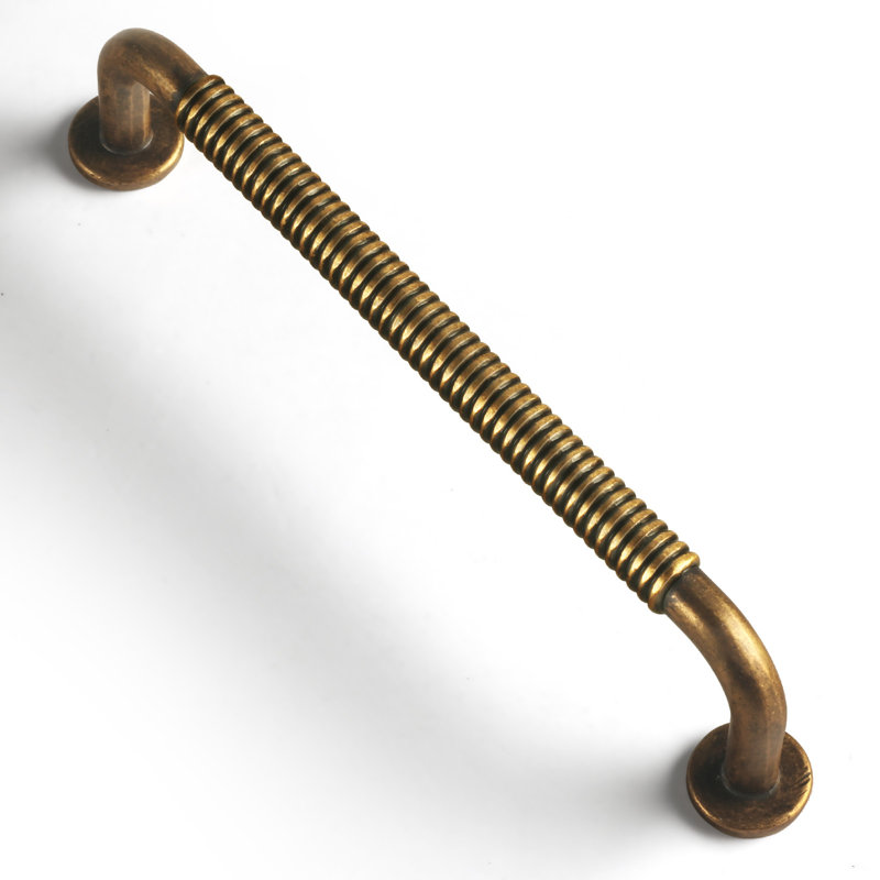 Antique Brass Polished Bar Pull with Mounting Hardware
