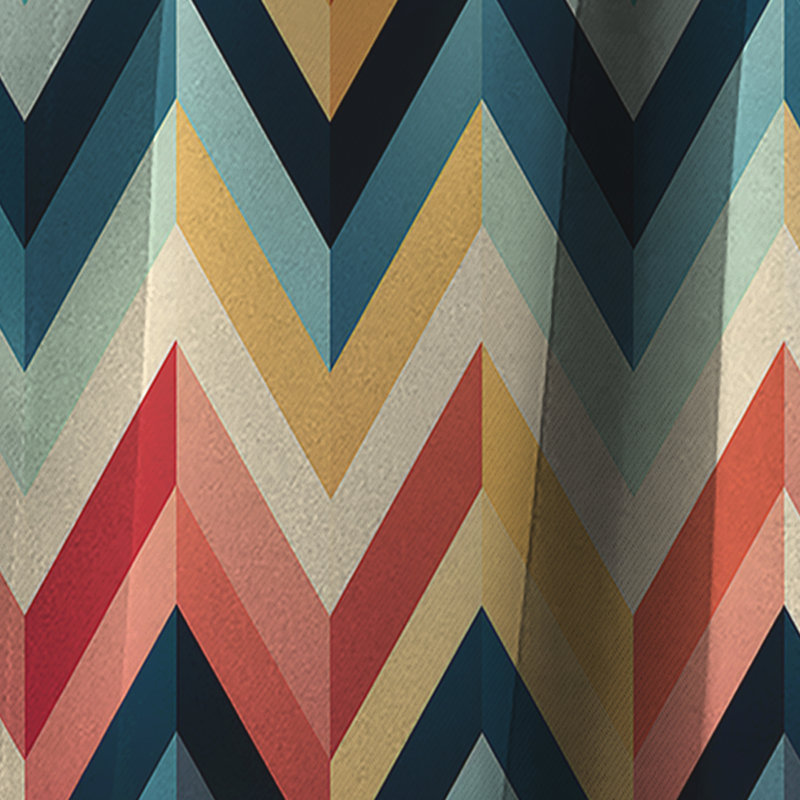 Tribal Fusion à motif chevron III - Rideau à chevrons - Rideau occultant à chevrons - 1 panneau, L 52 po x L 108 po