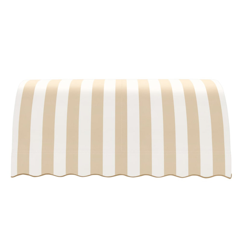Awntech Savannah Acrylic Fabric Fixed Awning, Linen/White Stripe, 44" H x 124.5" W x 36" D