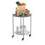 Table basse ronde à roulettes Tables d'appoint mobiles à 2 niveaux Table de chevet amovible en métal argenté pour tables de bout de salon de chambre à coucher à côté du canapé (gris argenté)