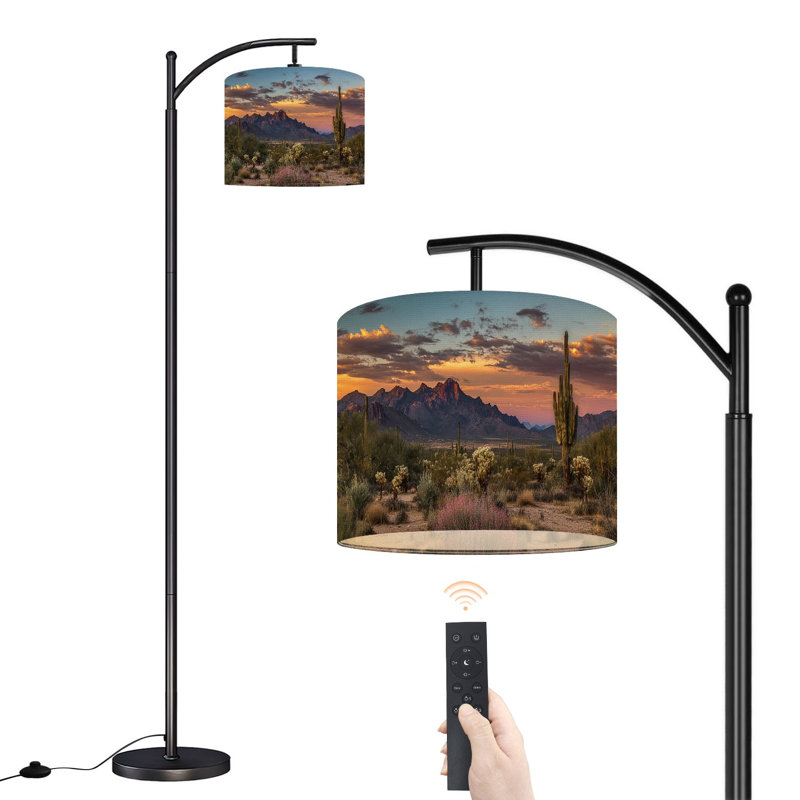 Lampe sur pied à arc avec abat-jour réglable Sonoran Sunset
