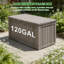 Boîte de rangement pour terrasse 120 gallons, boîte de rangement de patio verrouillable pour meubles, outils de jardin et rangement pour outils - brun-123413306