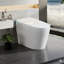Toilette intelligente sans réservoir avec siège de bidet intégré, conception monobloc, chasse d'eau automatique, siège chauffant, lavage et séchage à l'eau chaude, réglages de température réglables, actionnable à l'aide d'une poignée latérale ou d'une télécommande.