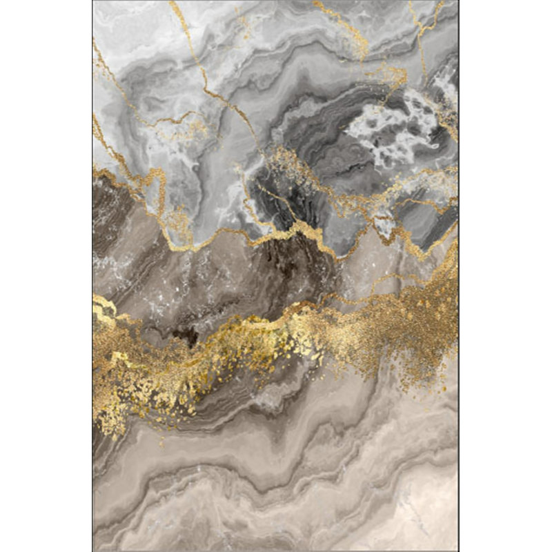 Twyla Abstract Machine Made Flatweave Velvet Area Rug in Beige/Gold, Rectangle 5'3" x 7'7"