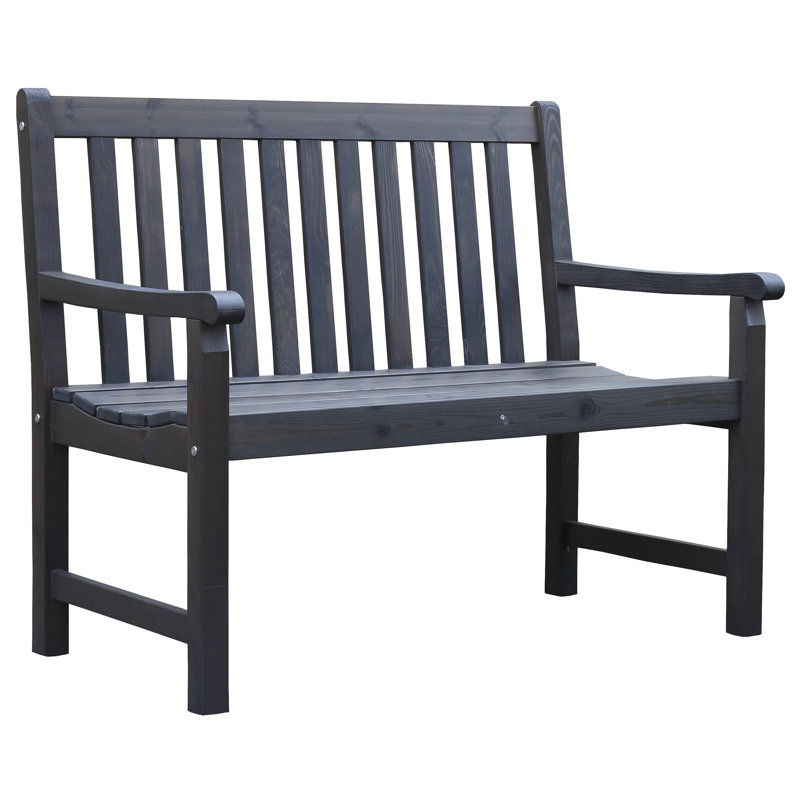 Ardlow Solid Wood Pine Outdoor Bench, Grey