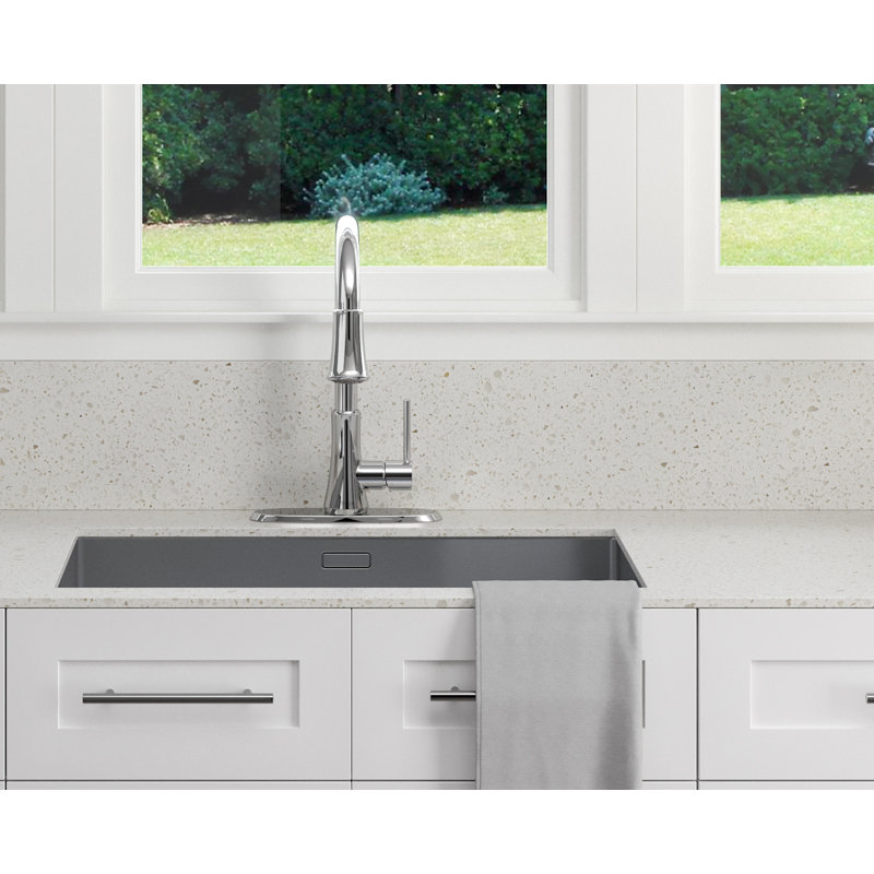 Pull Down Single Handle Kitchen Faucet, Polished Chrome