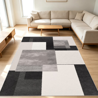 Tapis à motif géométrique 1PC pour le salon, doux et confortable, convient à toutes les saisons, facile à entretenir, tapis de sol intérieur lavable à la machine, convient à la chambre à coucher, à la salle à manger, au couloir, au patio, au balcon, à la maison, à la décoration extérieure.