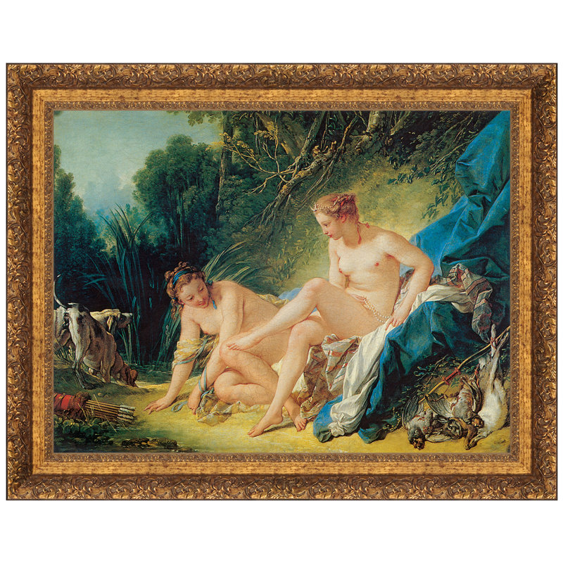 " Diana Leaving Her Bath, 1742 " by Francois Boucher, 13" H x 15" W x 1.125" D