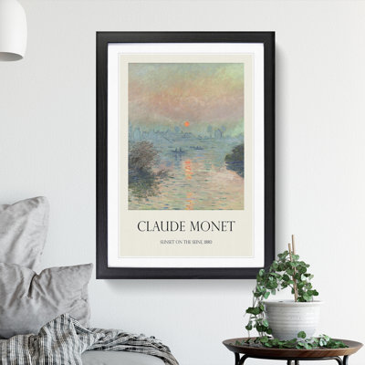 Sun Setting On The Seine by Claude Monet - Single Picture Frame Print
