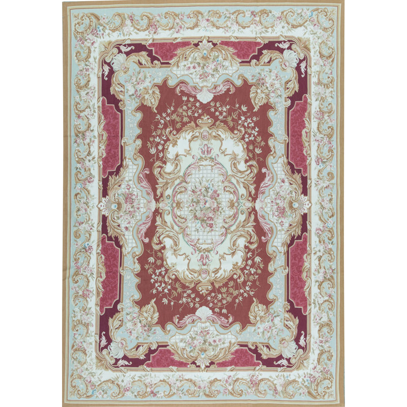 Aubusson Hand Knotted Wool Oriental Area Rug