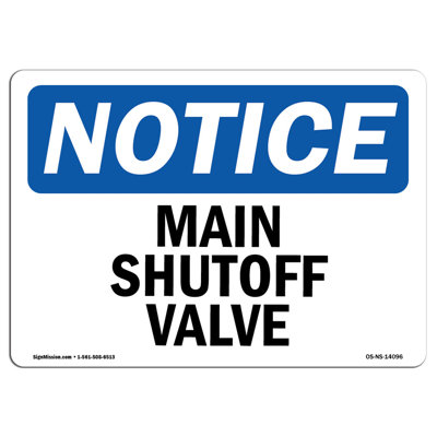 Main Shutoff Valve Sign