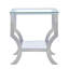 Table de bout carrée en verre avec finition réfléchissante, idéale pour différents styles de meubles, avec une surface de 22 pouces de haut et un design élégant,