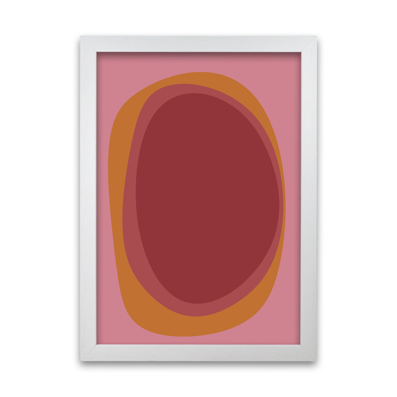 Colourful Bright Abstract B - Print, 59cm H x 42cm W x 3cm D, White Frame