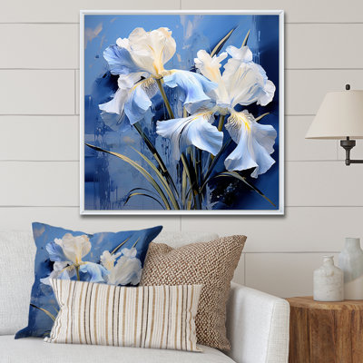 «Blue and White Garden of Irises III», reproduction sur toile