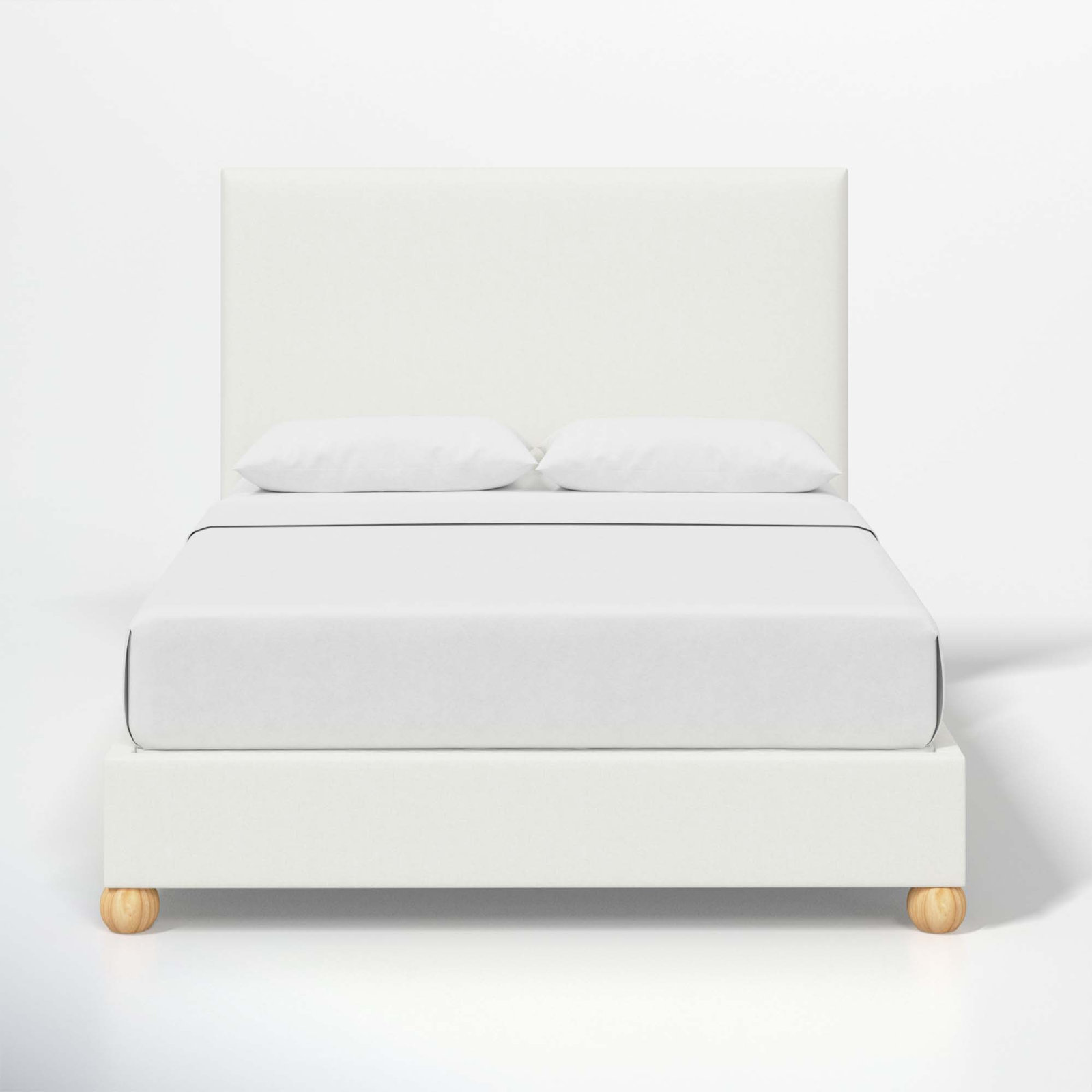 Benita Upholstered Bed, Twin, Zuma White Textured Linen