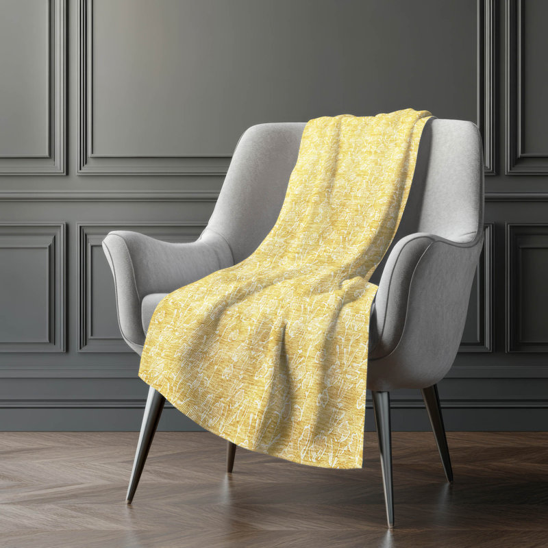 Jeté floral Sherpa ASB691 Addison, Doré