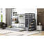Lit simple superposé gris avec gigogne et structure en bois massif-1508613938