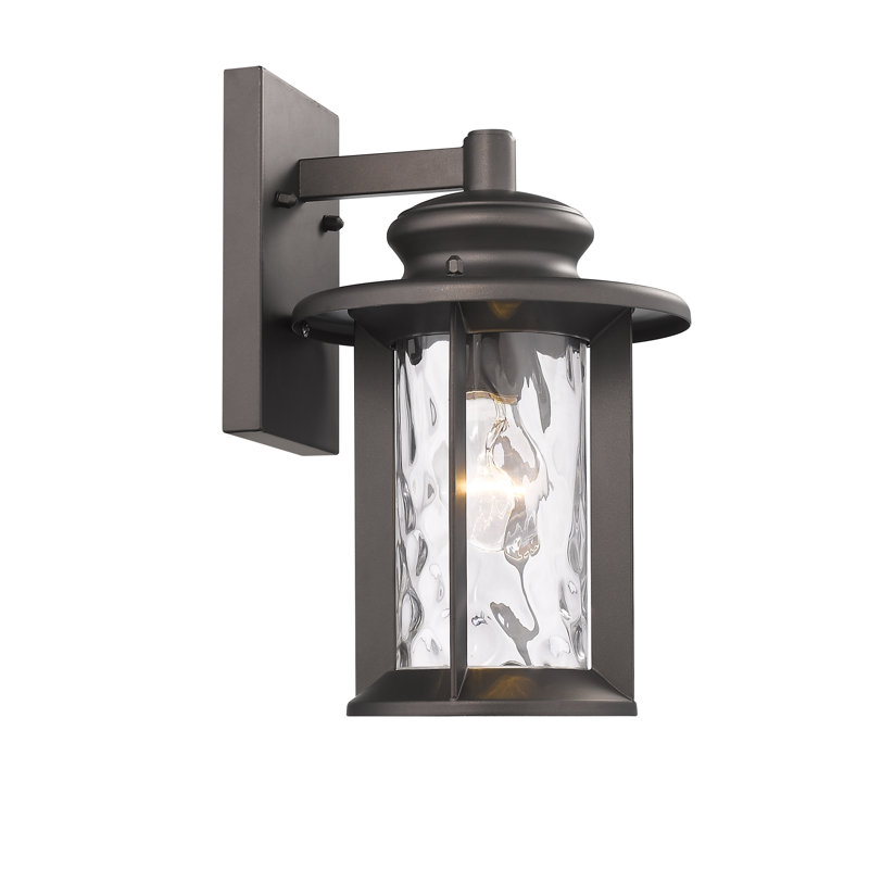 Lanterne murale d’extérieur 1 ampoule dunneback, H 12 po x l 7,5 po x P 8,5 po, Incandescent, Bronze huilé