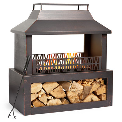 Rectangle Steel Wood Burning Smokeless Fire Pit
