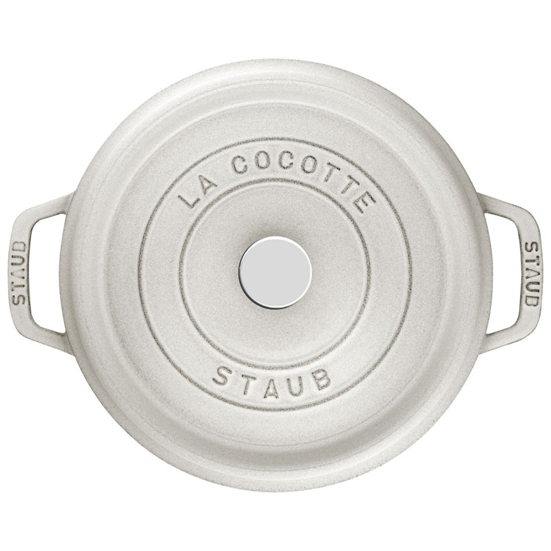 La Cocotte Cast Iron Round Cocotte, White Truffle, 4 quarts