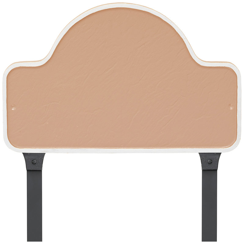 Plaque de plaque d'adresse standard à deux lignes avec piquets de pelouse Lexington, Taupe / Blanc