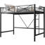 Structure de lit simple mezzanine, métal robuste avec capacité de poids de 400 lb, conception compacte et silencieuse, lit mezzanine industriel pour enfants, adolescents, adultes, noir