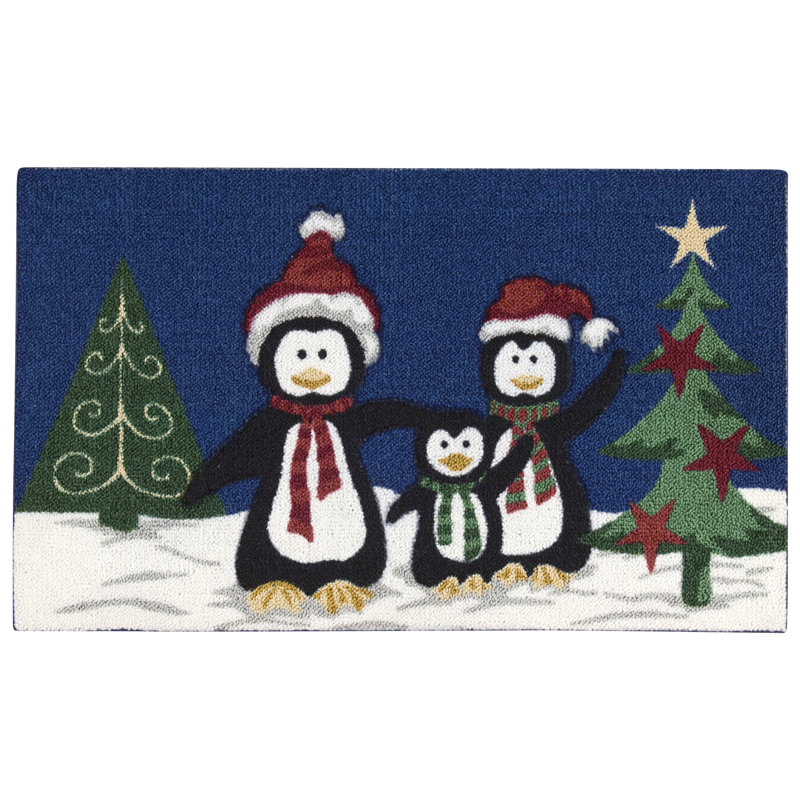 Tapis rectangulaire bleu marine