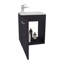 Meuble-lavabo large à une porte Saju, avec lavabo en résine et une tablette, rangement pour salle de bain, noir-134285407