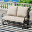 Balderston 51'' Wide Outdoor Rectangle Loveseat with Olefin Cushions