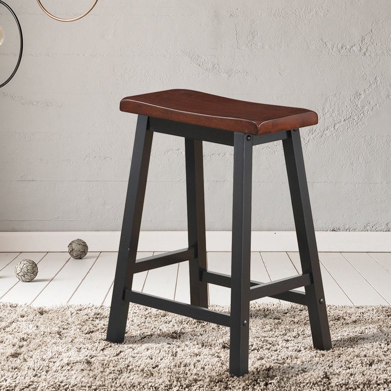 Tabouret de comptoir 24 po en bois massif, Marron