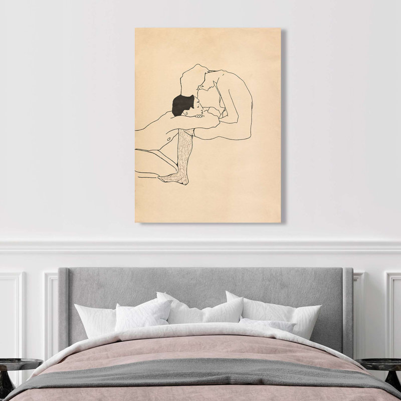 Lovers by Egon Schiele - Wrapped Canvas Print, 70cm H x 50cm W x 4cm D
