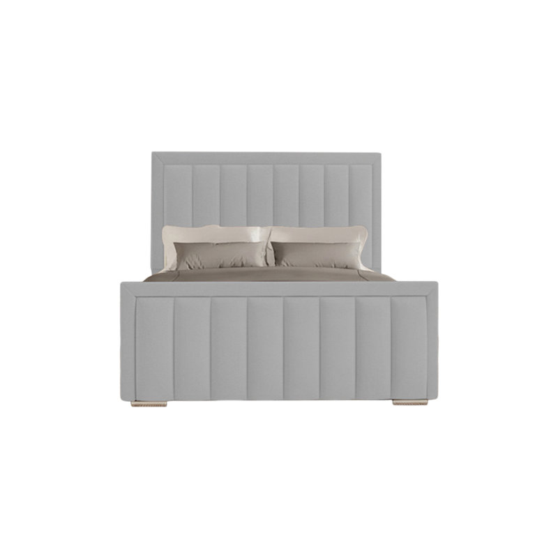 Yatton Upholstered Bed, Light Silver, Small Double (4')