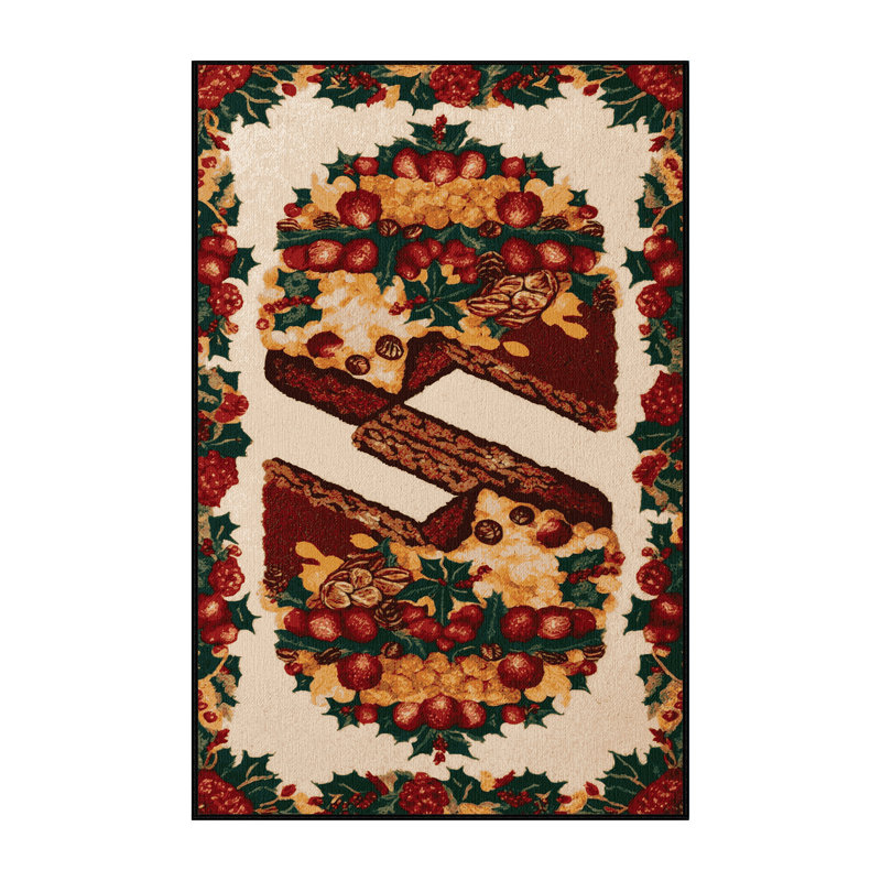 Washable Fruit cake Desserts Area Rug, Runner 2' x 4'