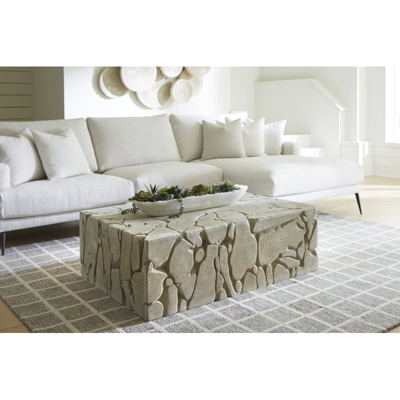 Chunk Coffee Table, Rectangle, Roman Stone