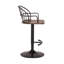 Tabouret de bar rotatif à hauteur ajustable avec accoudoirs et base en bois et métal Virgilina-681033541