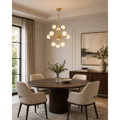 Transitional 11 Light Gold Globe Sputnik Chandelier