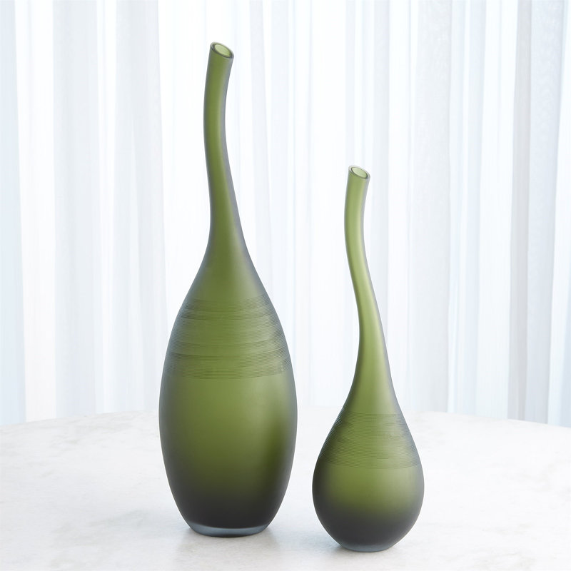 Curvature Bottle, 19" H x 5.5" W x 5.5" D, Olive