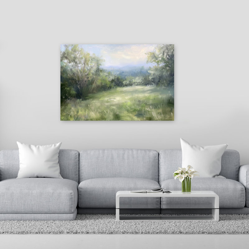 Filled Meadow Peaceful Serene Tranquil Landscape Nature Wall Art Print 1 Piece Wrapped Canvas Wall Art, 101.6cm H x 152.4cm W
