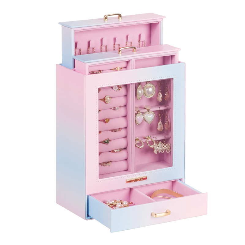 Boîte à bijoux pour colliers, bagues et boucles d'oreilles