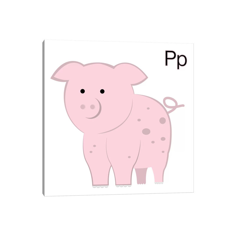 P Is For Pig by 5by5collective - Wrapped Canvas Print, 66.04cm H x 66.04cm W x 1.90cm D