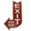 Vintage Style Large  Exit Way Out Metal Arrow Sign