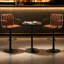 Ensemble de salle à manger 3 pièces à hauteur réglable avec tabouret et tabouret de bar en cuir-1495100418